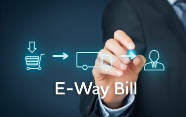 Man pointing towards purchase, shipment, delivery icons indicating a secure and efficient E-Way Bill solution