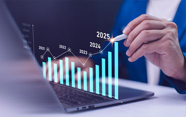 Graph showing increase in MSMEs contribution to India's GDP by 2025